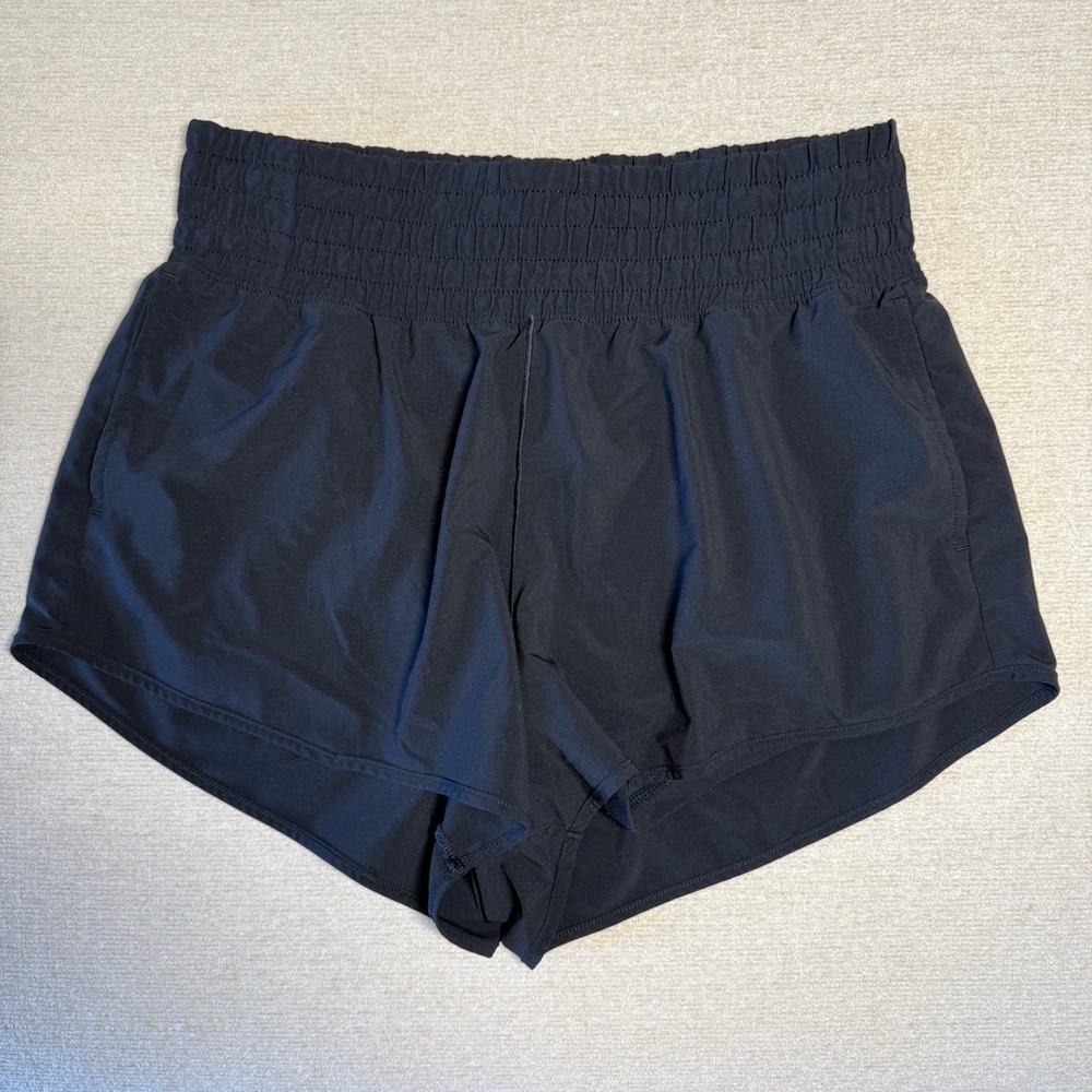 Aerie Offline Black Women’s Elastic Waist Running Shorts
